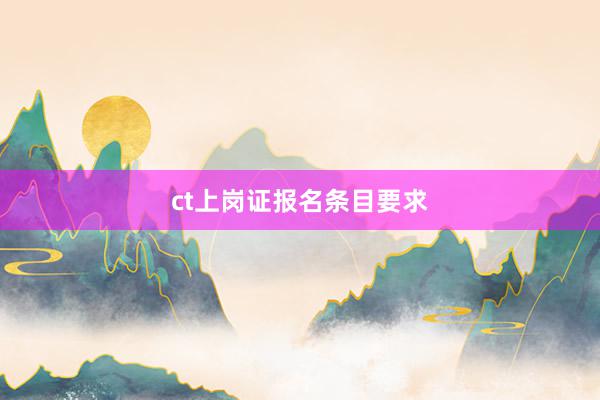ct上岗证报名条目要求