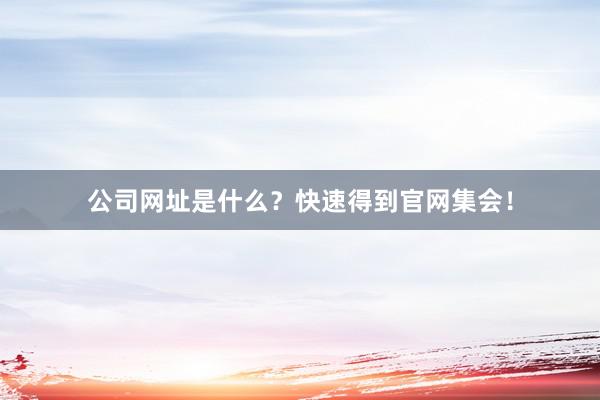 公司网址是什么？快速得到官网集会！